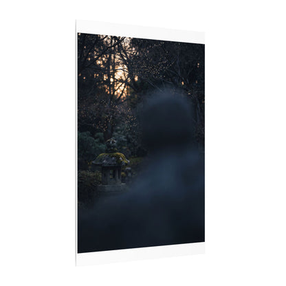 Spring Stone Lantern Moody Minimal Canvas Art | Bold Decor
