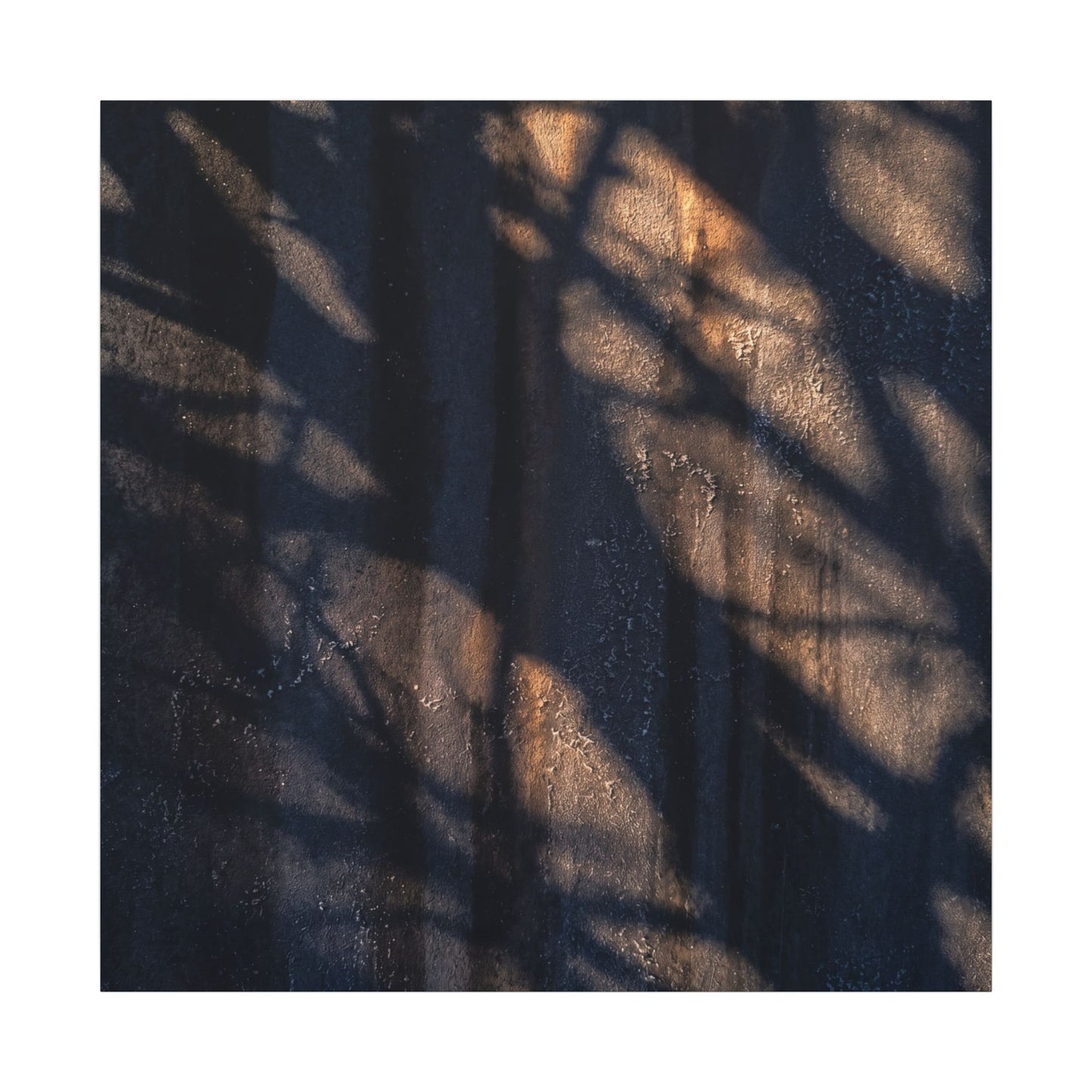 Dark Japandi Shadow Play in Golden Hour | Shadow Zen Canvas Art
