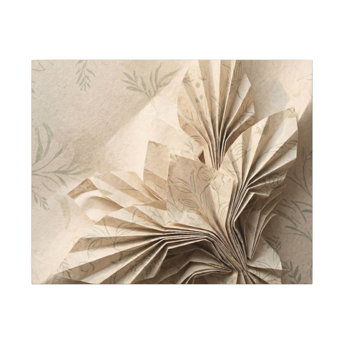 Paper Fold Summer Canvas Art | Japandi Neutral Design