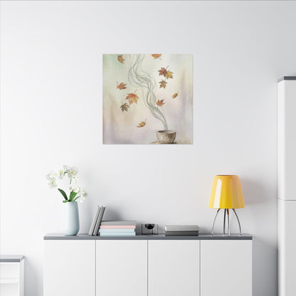 Incense Smoke Canvas Art | Autumn Japandi Watercolor Art