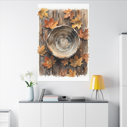Ma Ceramic Bowl Canvas Art - Japandi Watercolor