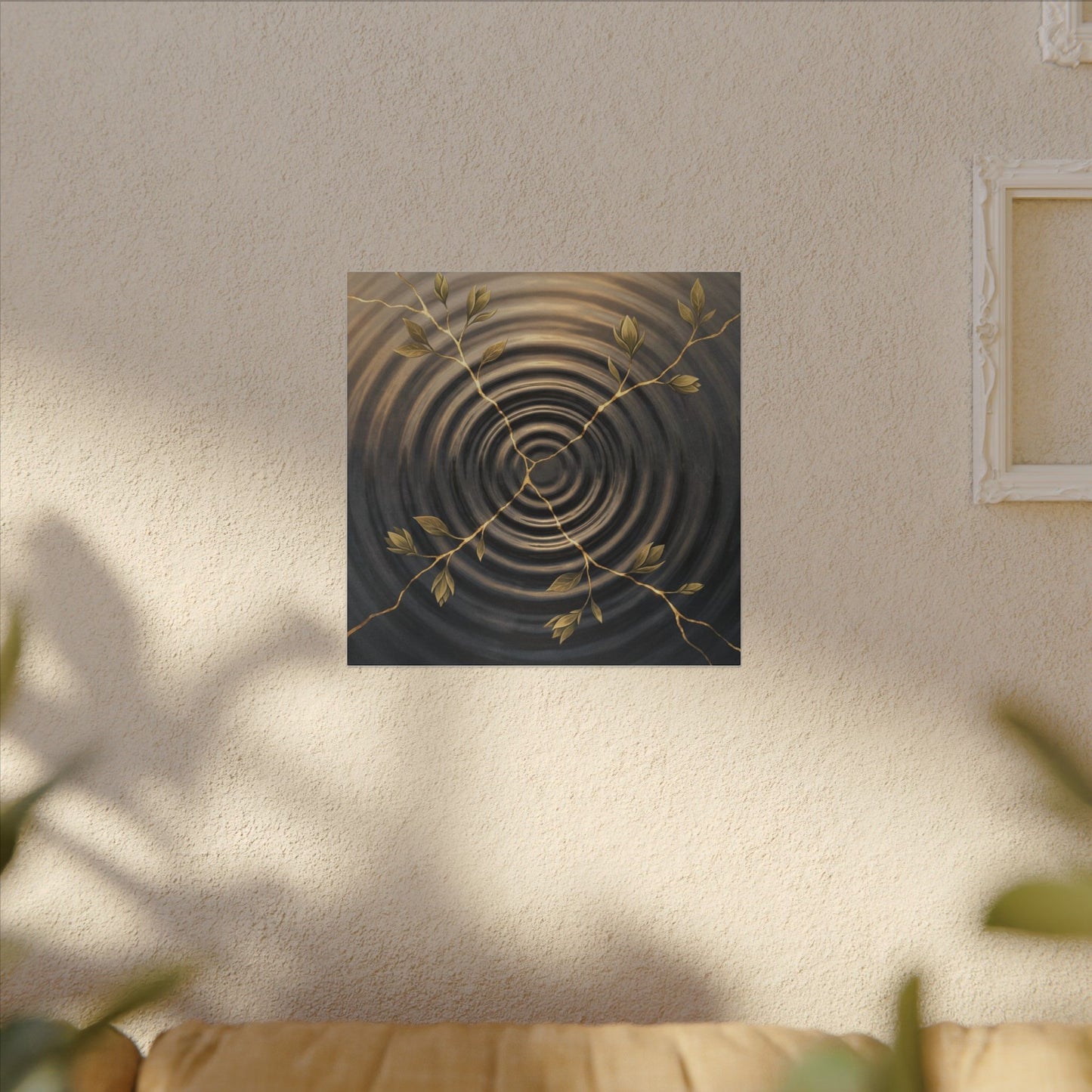 Kanso Water Ripple Canvas Art - Kintsugi Gold Vein