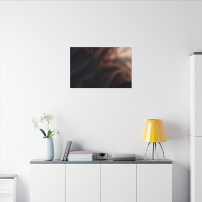 Dark Japandi Silk Drape in Dawn | Shadow Zen Canvas Art