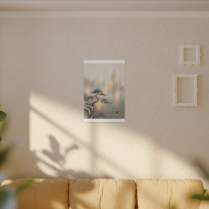 Pine Tree Canvas Art | Winter Japandi Japanese Pattern Art