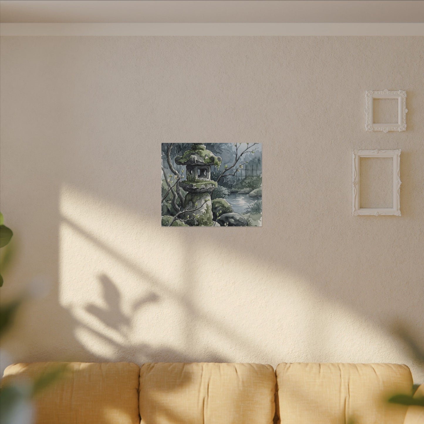 Moonlight Stone Lantern Canvas Art - Japandi Seijaku