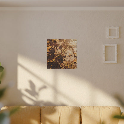 Kintsugi Rust Patina in Golden Hour | Gold Vein Canvas Art