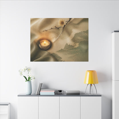 Silk Drape Japanese Pattern Canvas Art | Warm Japandi Art