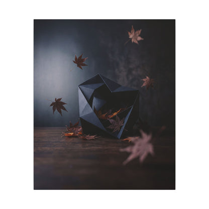 Dark Japandi Paper Fold in Dawn | Shadow Zen Canvas Art