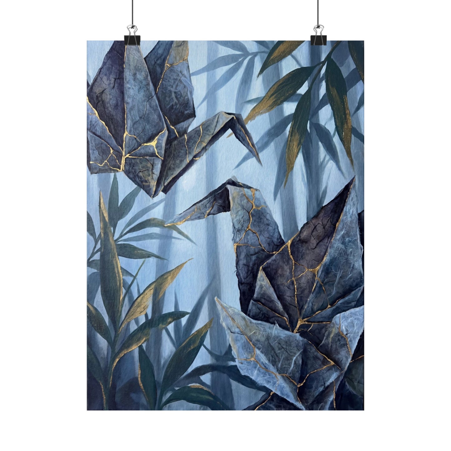 Summer Paper Fold Crackle Gold Wall Art Print | Philosophical Decor Art Print