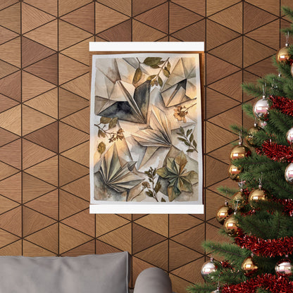 Cozy Paper Fold Wall Art Print - Watercolor Japandi