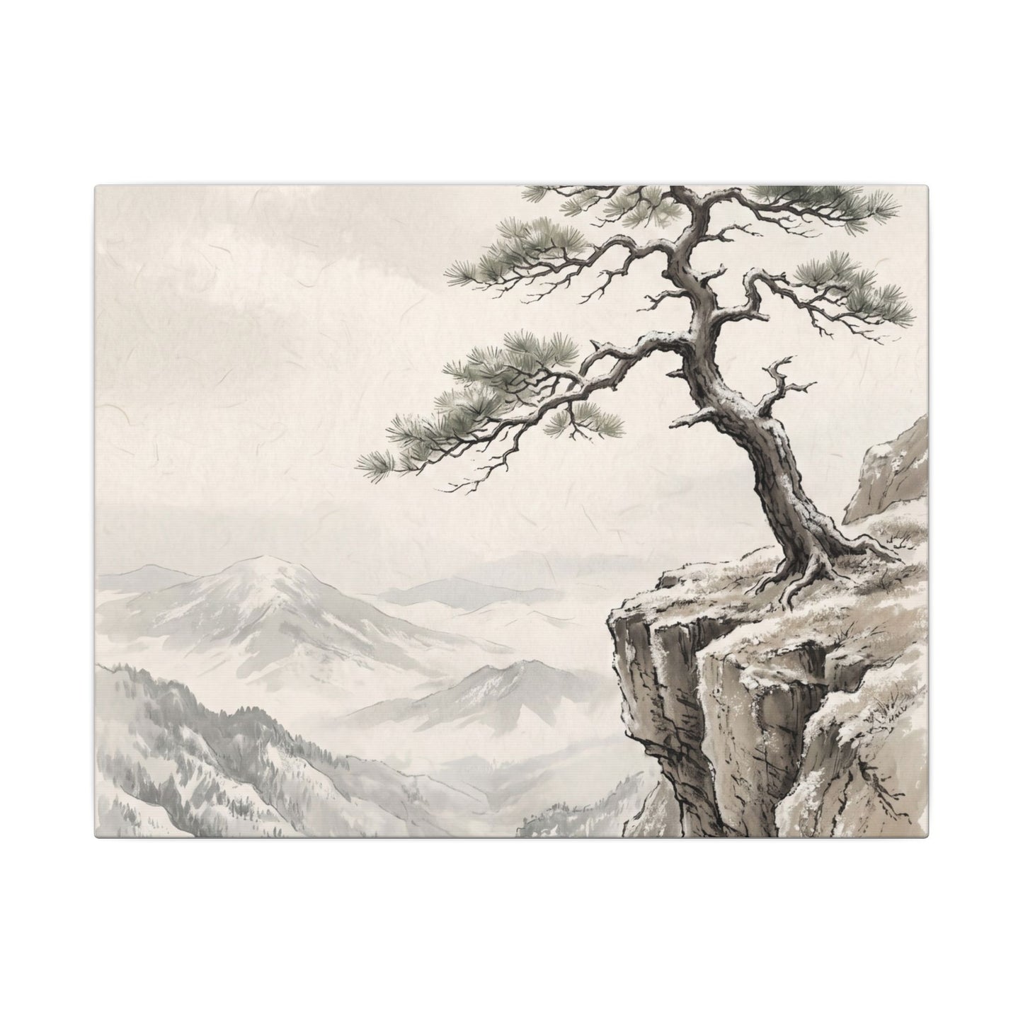 Seijaku Pine Tree Canvas Art - Japandi Japanese Pattern