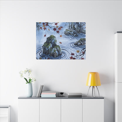 Rock Garden Autumn Canvas Art | Zen Tranquil Design