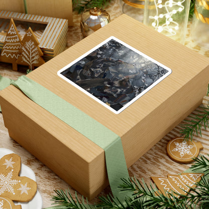 Koi Pond Sticker | Winter Dark Japandi Shadow Zen Art