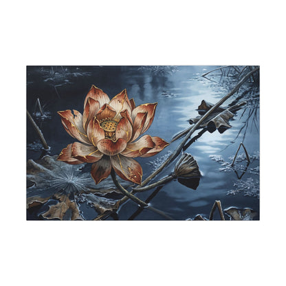 Winter Lotus Flower Broken Beauty Canvas Art | Healing Decor