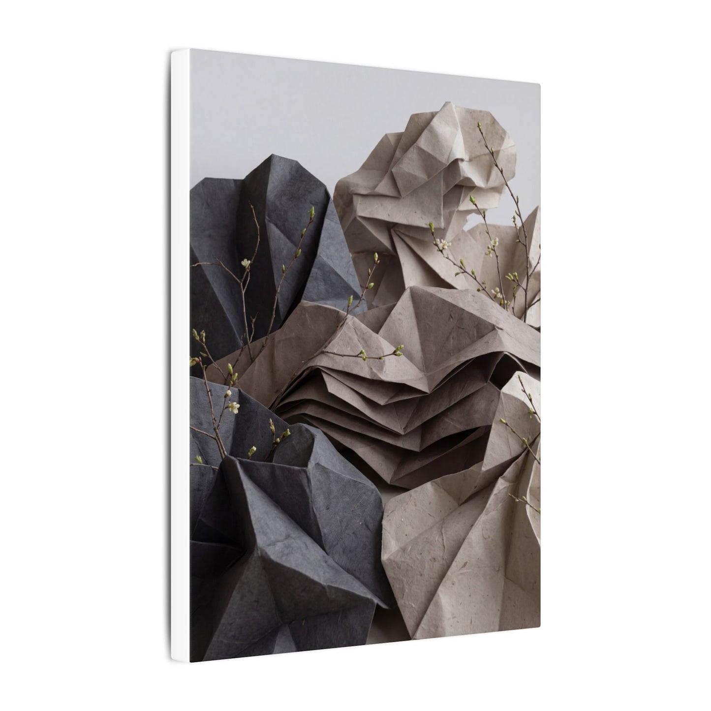 Neutral Paper Fold Canvas Art - Texture Japandi