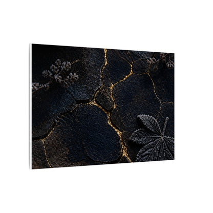 Candlelight Cracked Earth Canvas Art - Dark Japandi Ma