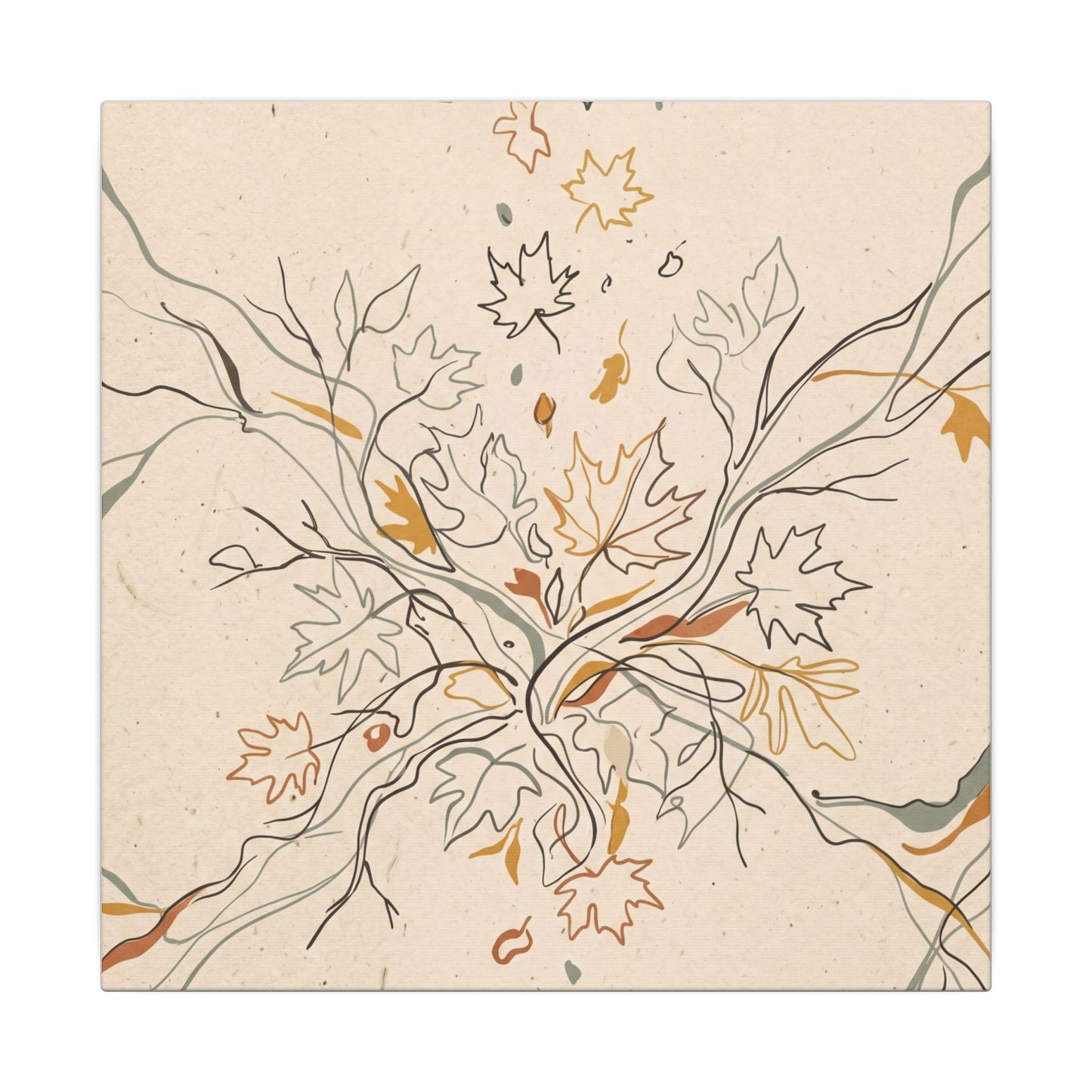 Warm Shadow Play Canvas Art - Minimal Line Japandi