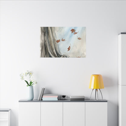 Ma Silk Drape Canvas Art - Japandi Watercolor