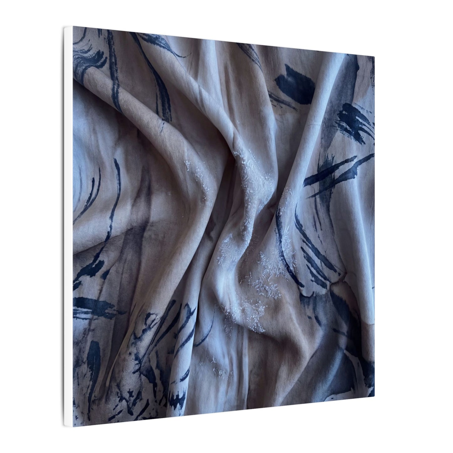 Silk Drape Winter Canvas Art | Japandi Earthy Design
