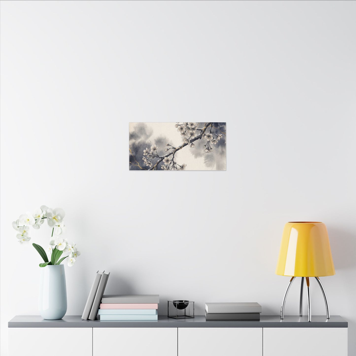 Ma Cherry Blossom Canvas Art - Kintsugi Gold Vein