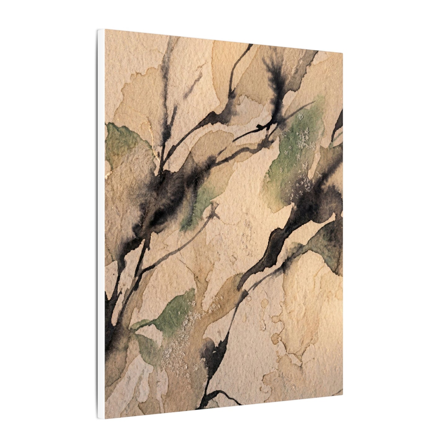 Japandi Shadow Play in Golden Hour | Watercolor Canvas Art