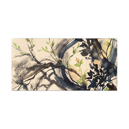 Ma Shadow Play Canvas Art - Dark Japandi Charcoal Ink