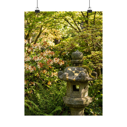 Dappled Stone Lantern Wall Art Print - Kintsugi Shibui Art Print