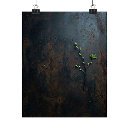 Luxurious Rust Patina Wall Art Print - Moody Minimal Dark Japandi