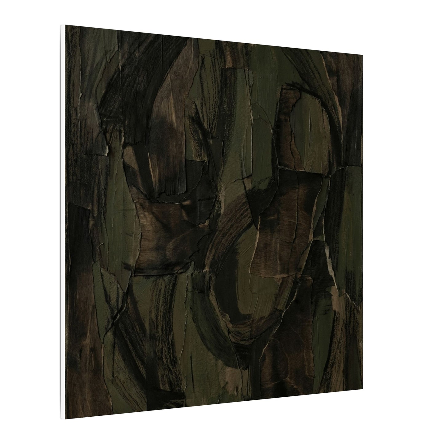 Mixed Media Dark Japandi Textured Canvas Art