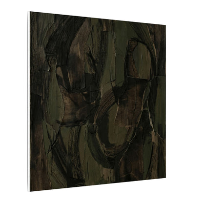 Mixed Media Dark Japandi Textured Canvas Art
