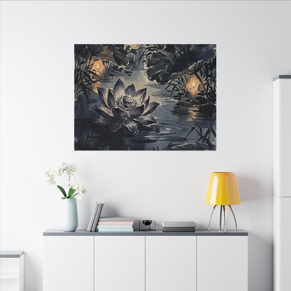 Fukinsei Lotus Flower Canvas Art - Zen Sumi E