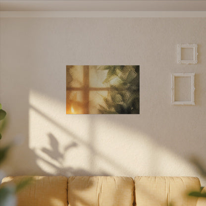 Cozy Shoji Screen Canvas Art - Watercolor Japandi