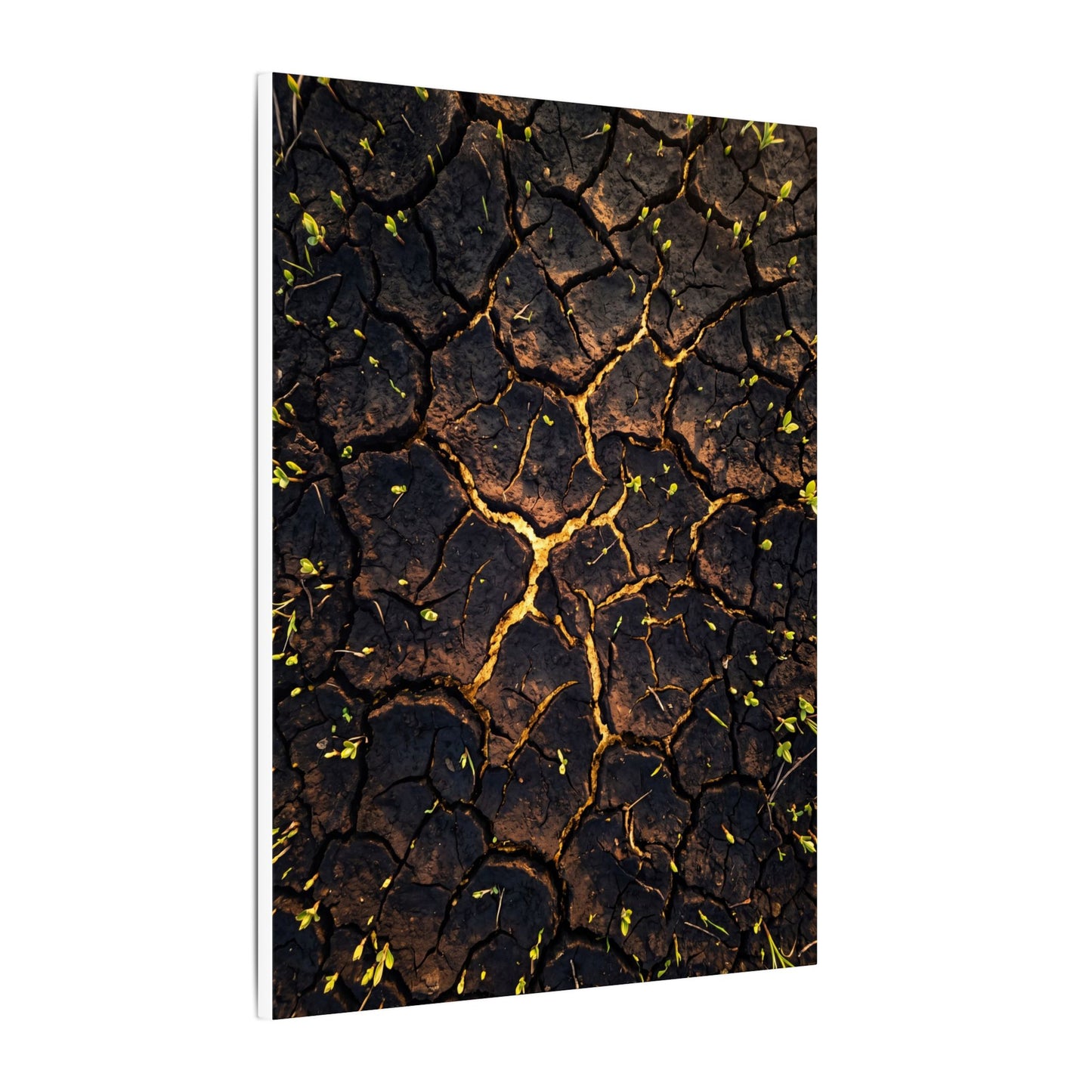 Cracked Earth Moody Minimal Canvas Art | Sophisticated Dark Japandi Art