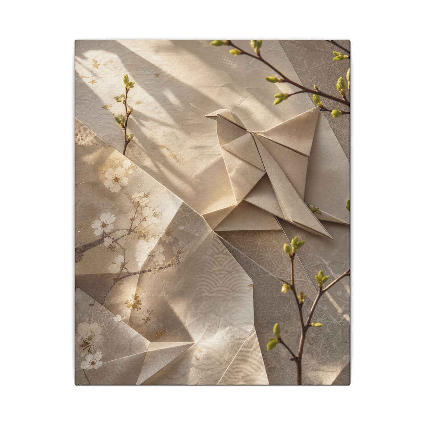 Golden Hour Paper Fold Canvas Art - Japandi Fukinsei