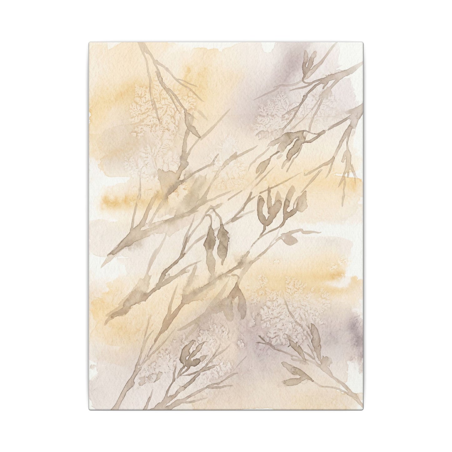 Shadow Play Winter Canvas Art | Japandi Warm Design