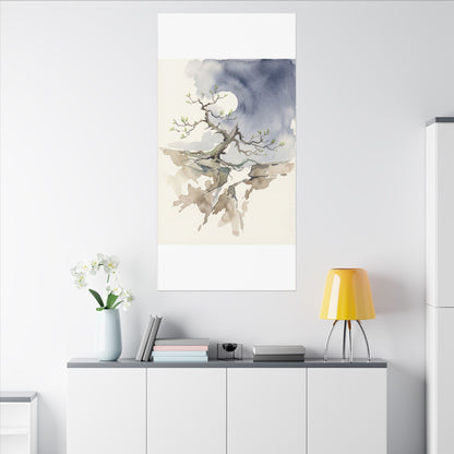 Moonlight Pine Tree Canvas Art - Japandi Ma
