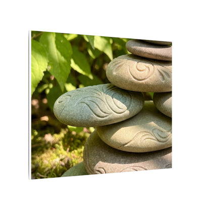River Stones Summer Canvas Art | Japandi Earthy Design