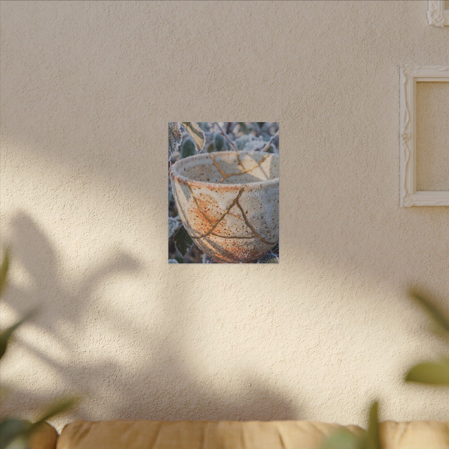 Resilient Ceramic Bowl Canvas Art - Gold Vein Kintsugi