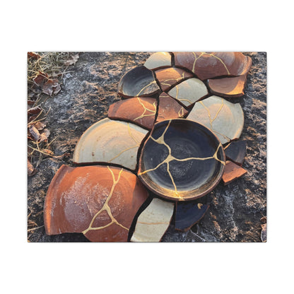 Winter Broken Pottery Gold Vein Canvas Art | Beautiful Decor