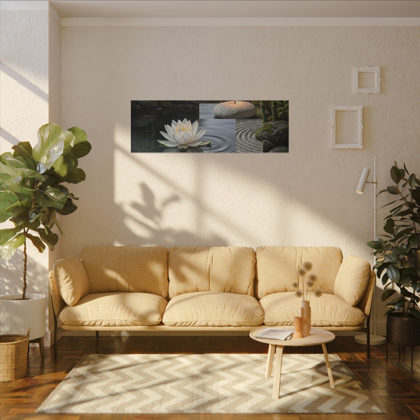 Candlelight Lotus Flower Canvas Art - Zen Kanso