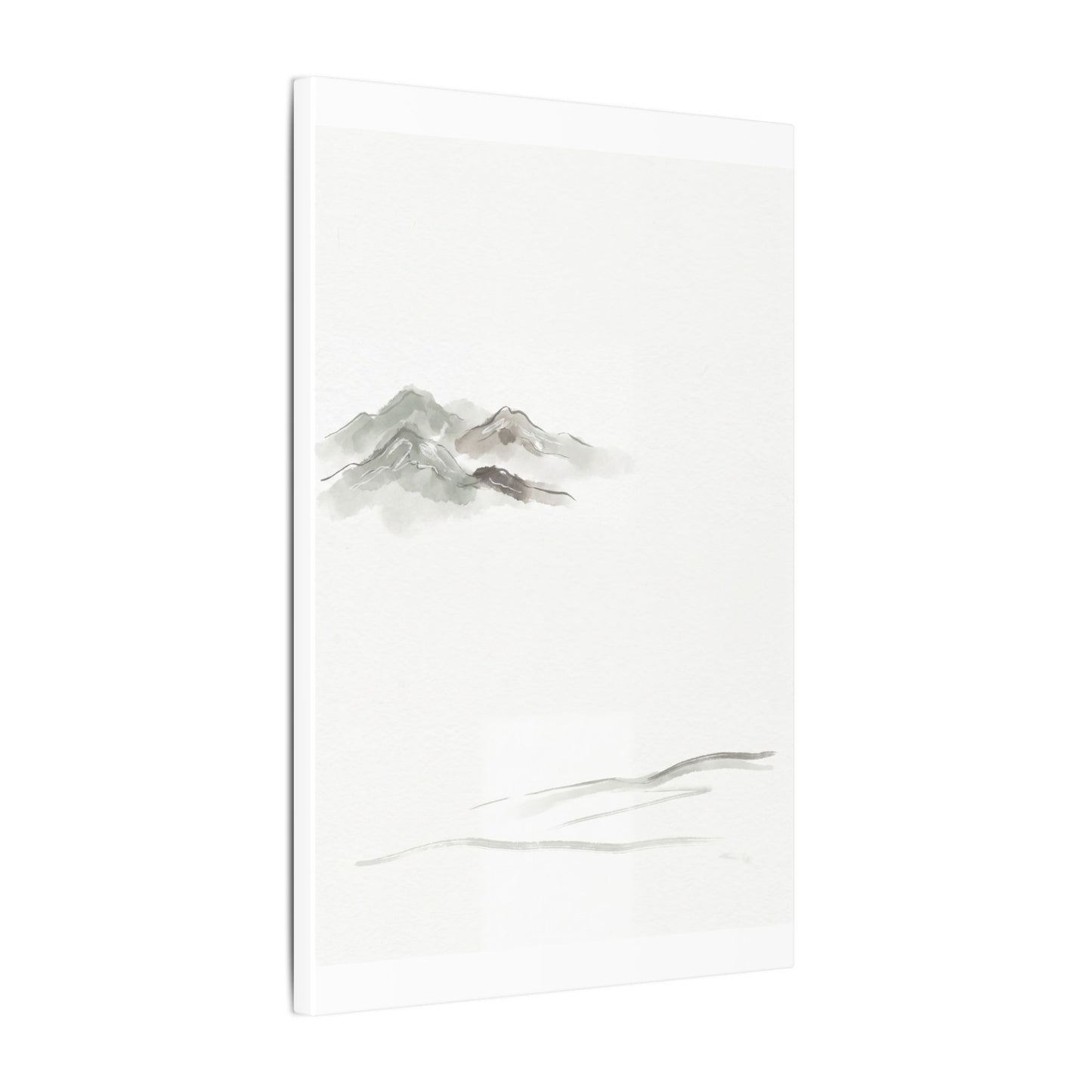 Winter Mountain Mist Minimal Line Canvas Art | Elegant Decor