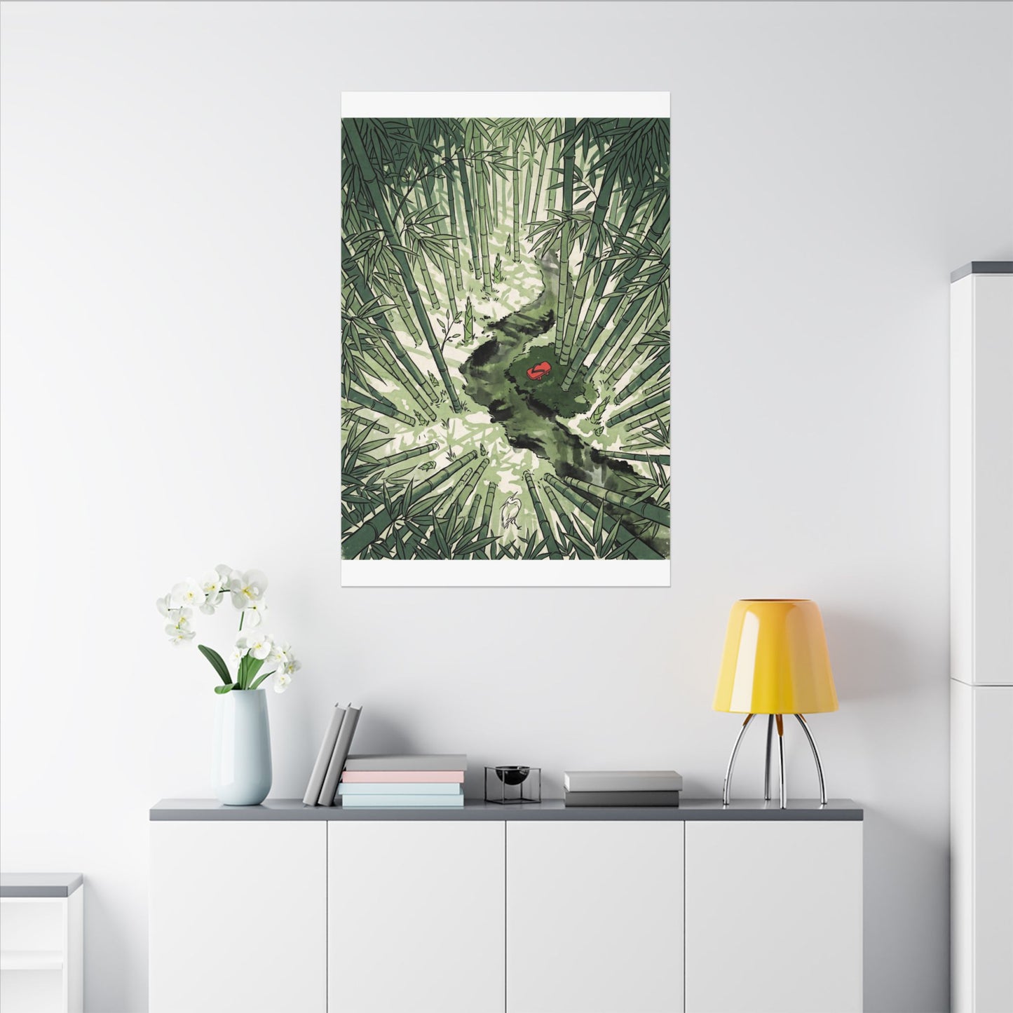 Peaceful Bamboo Grove Canvas Art - Ukiyo E Inspired Zen