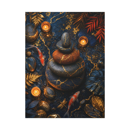 Summer River Stones Gold Vein Canvas Art | Resilient Decor