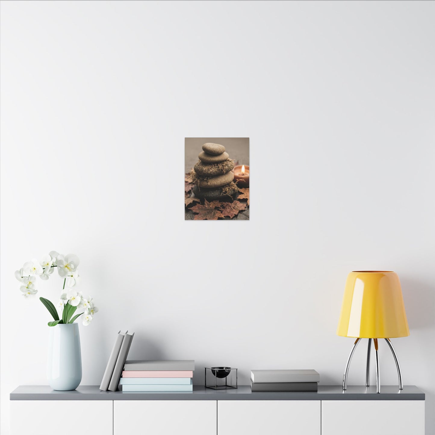 River Stones Canvas Art | Autumn Japandi Texture Art