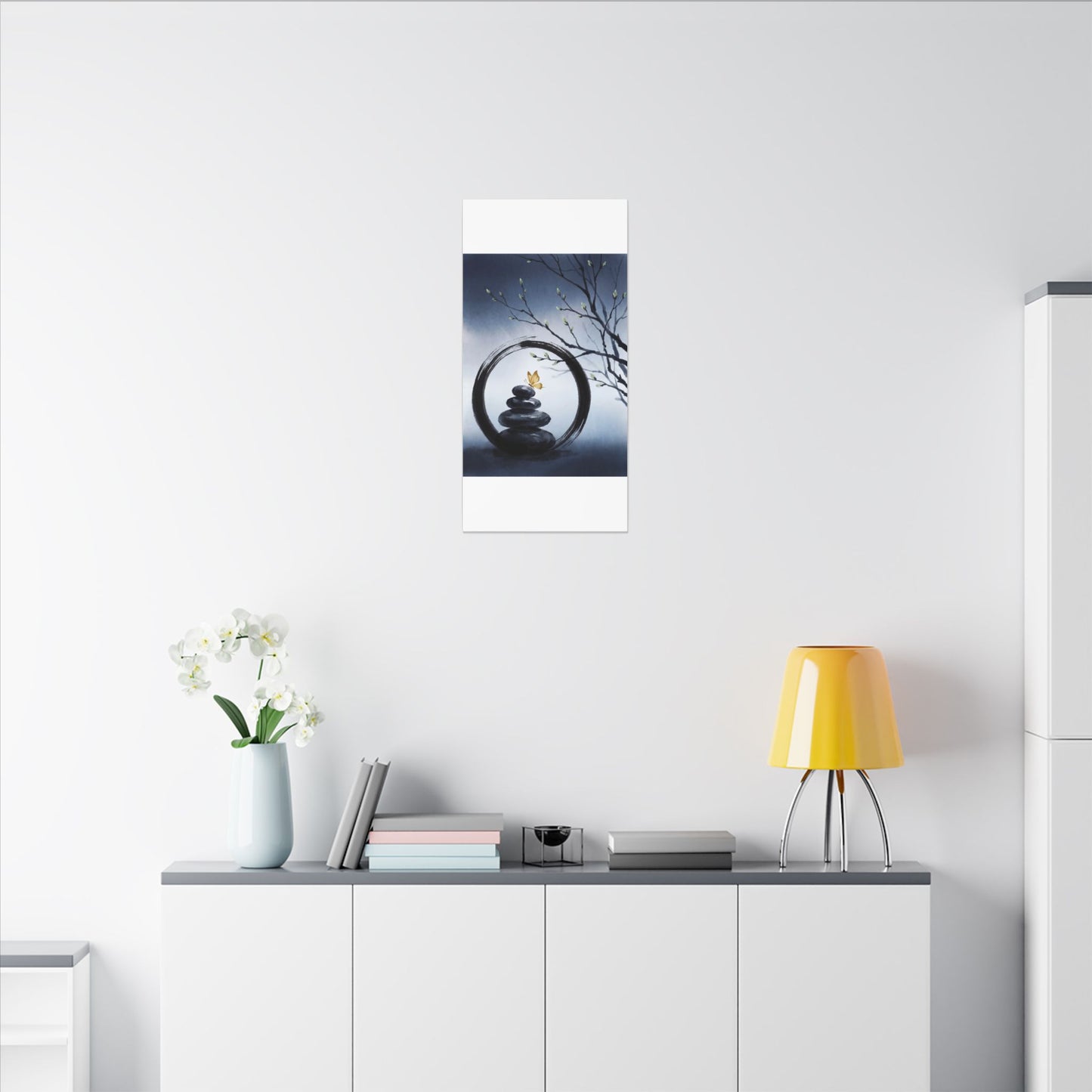 River Stones Spring Canvas Art | Zen Peaceful Design