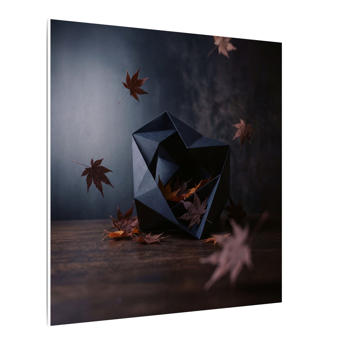 Dark Japandi Paper Fold in Dawn | Shadow Zen Canvas Art