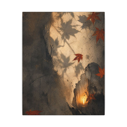 Shadow Play Texture Canvas Art | Neutral Japandi Art