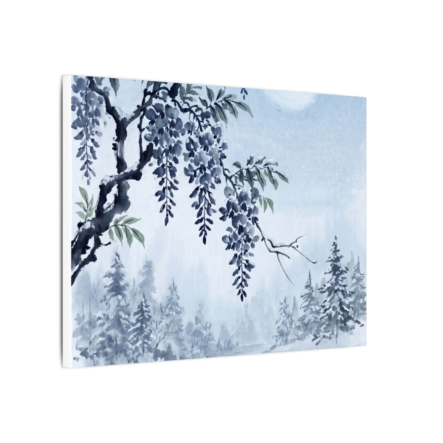 Seijaku Wisteria Canvas Art - Zen Sumi E