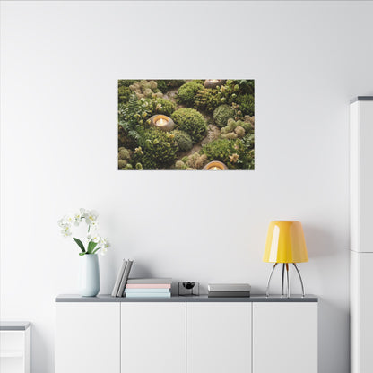 Moss Close Up Japanese Pattern Canvas Art | Neutral Japandi Art