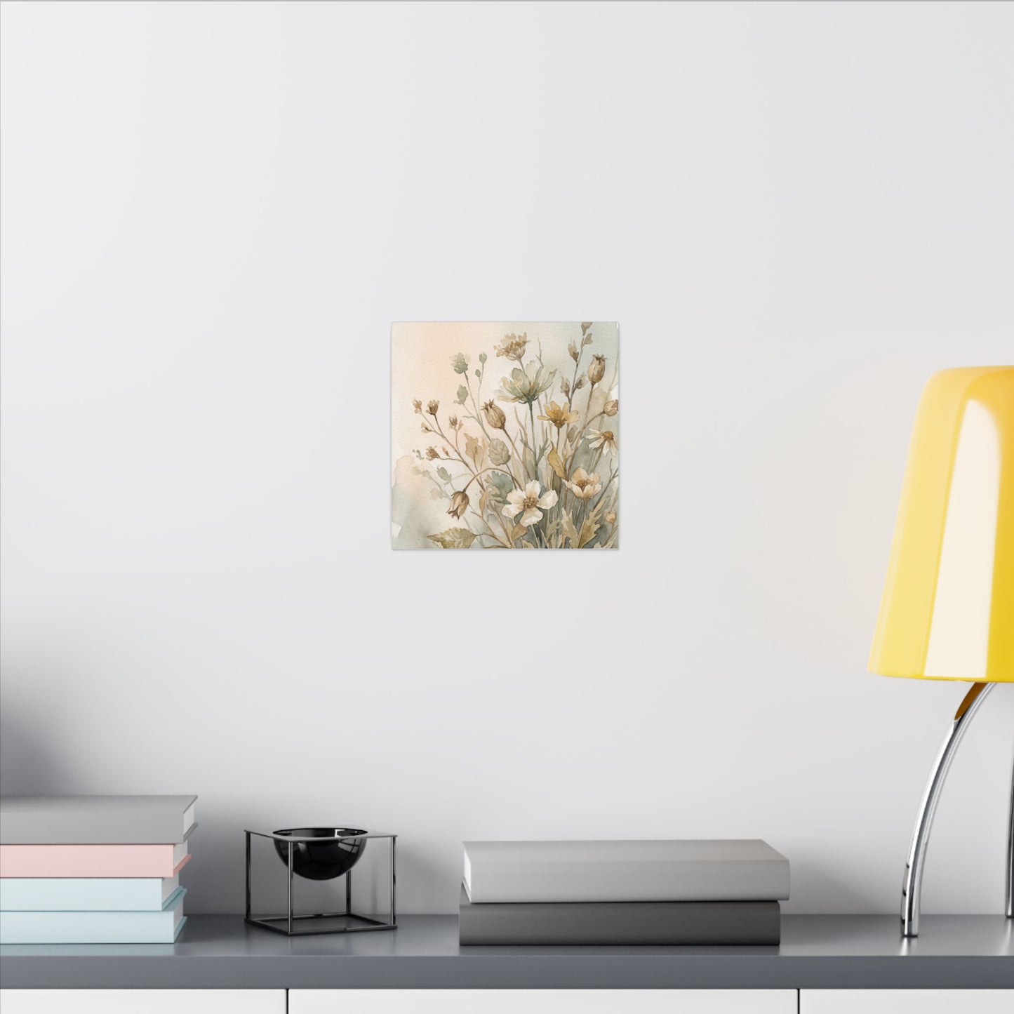 Summer Dried Flowers Watercolor Canvas Art | Elegant Decor
